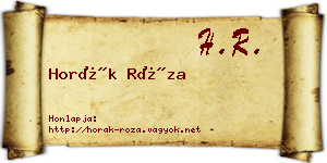 Horák Róza névjegykártya